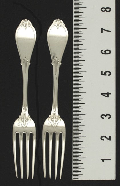 5 Old Whiting Armor Pattern Sterling Silver Forks