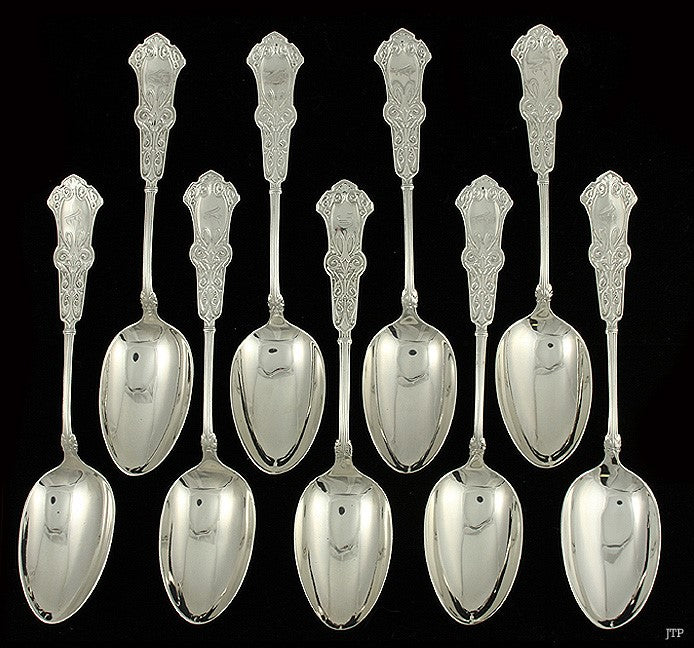 9 Whiting Alhambra Sterling Silver Serving/Tablespoons