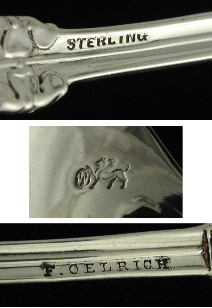 9 Whiting Alhambra Sterling Silver Serving/Tablespoons