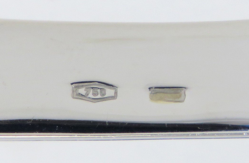 High End 18K White Gold ~2.5ct Diamond Wide Hinged Bangle Bracelet