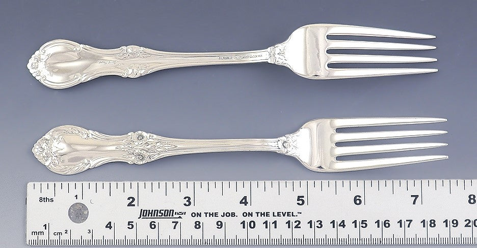 Fine Set 8 International Co Wild Rose Sterling Silver Dinner Forks