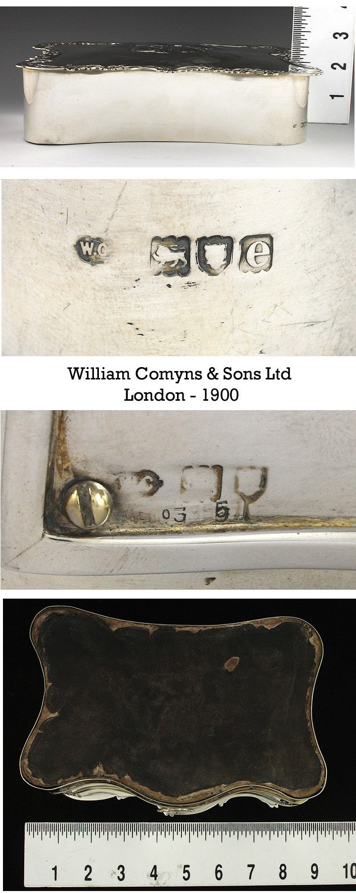 1900 English Sterling Silver Jewelry Box -William Comyns