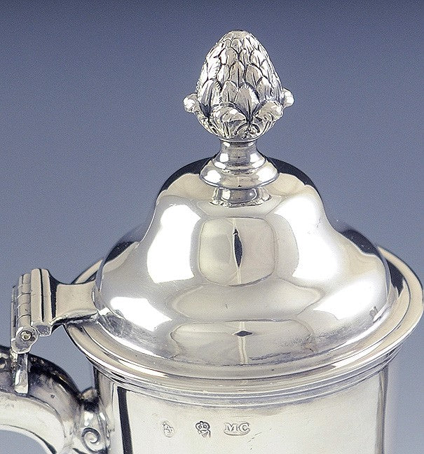 Rare Old c1765 Irish Sterling Silver Classical Form Coffee Pot
