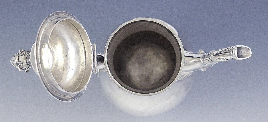 Rare Old c1765 Irish Sterling Silver Classical Form Coffee Pot