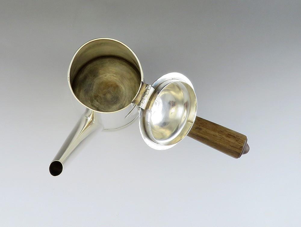 Rare Early 1800s Brazilian 833 Silver Side-Handled Coffee Tea Chocolate Pot