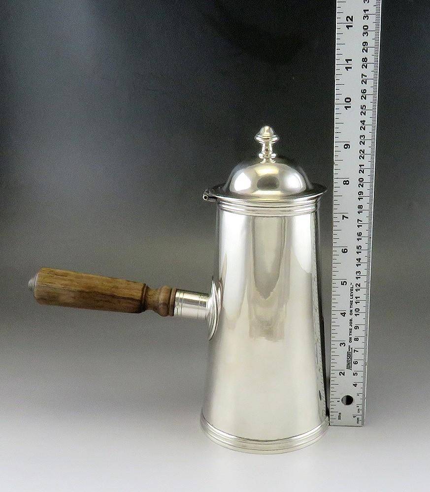 Rare Early 1800s Brazilian 833 Silver Side-Handled Coffee Tea Chocolate Pot