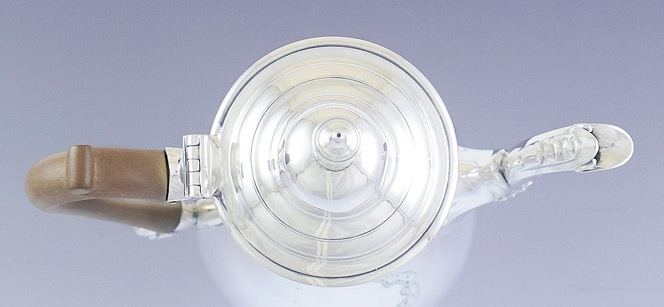 Antique 1775 Classical English Georgian Sterling Silver Tall Teapot Coffee Pot