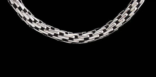 Lovely Sterling Silver Woven Rope Chain Necklace w/ S Clasp