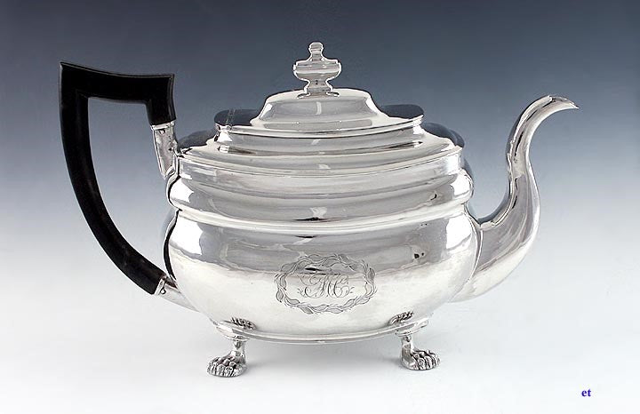 Antique 1805 American New York Sterling Silver Stout Coffeepot Teapot