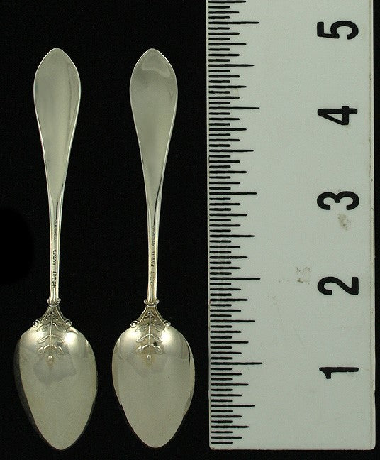 10 Gorham Palm 1871 Sterling Silver Coffee Chocolate Spoons 4 7/8"