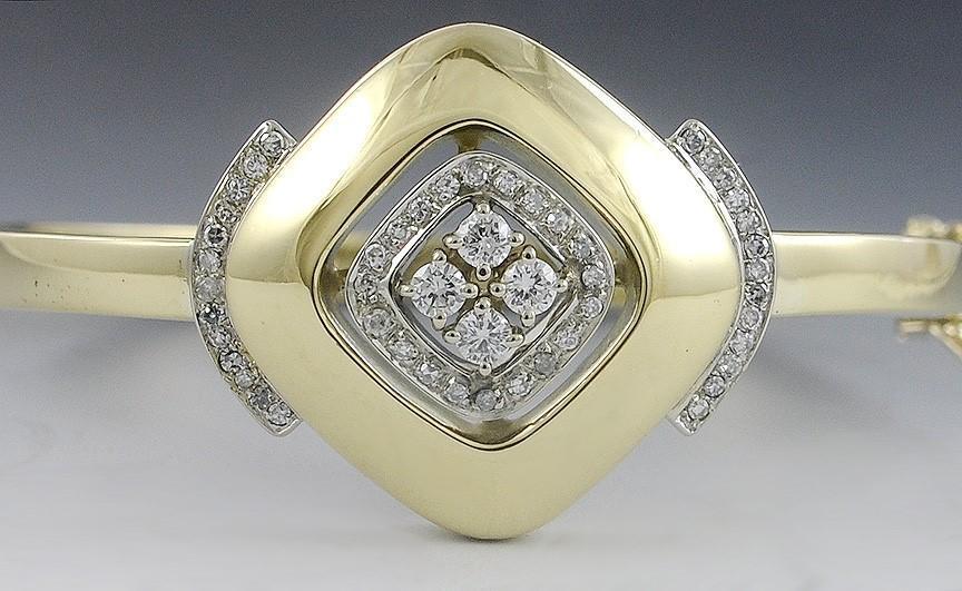 Incredible American 18k Yellow Gold Bracelet W/ Diamonds