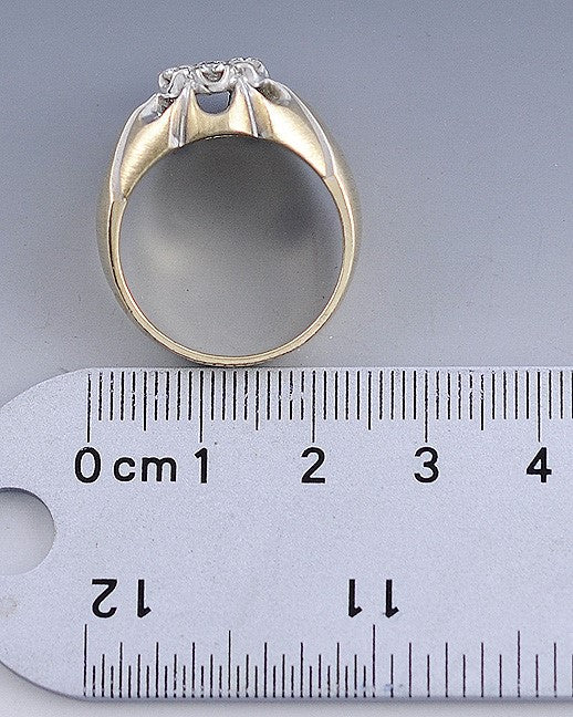 Dazzling 14K 2-Tone Gold & .80CT Diamond Cluster Ring Size 9.75