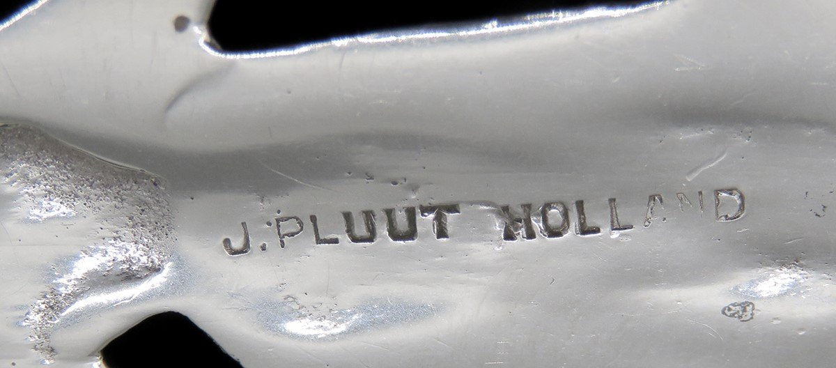 Dutch Colonial Style Silver Rembrandt The Night Watch Lady w/ Yolk Serving Spoon