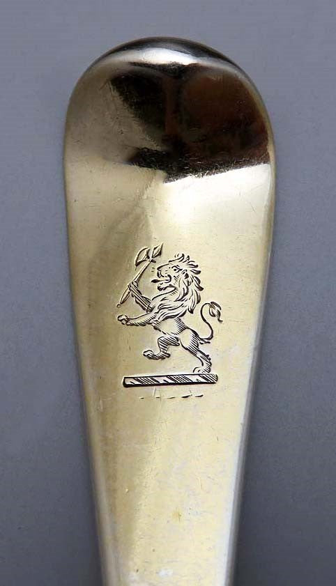 6 Antique 1795-1811 English Sterling Silver Dinner Forks w/ Gold Wash