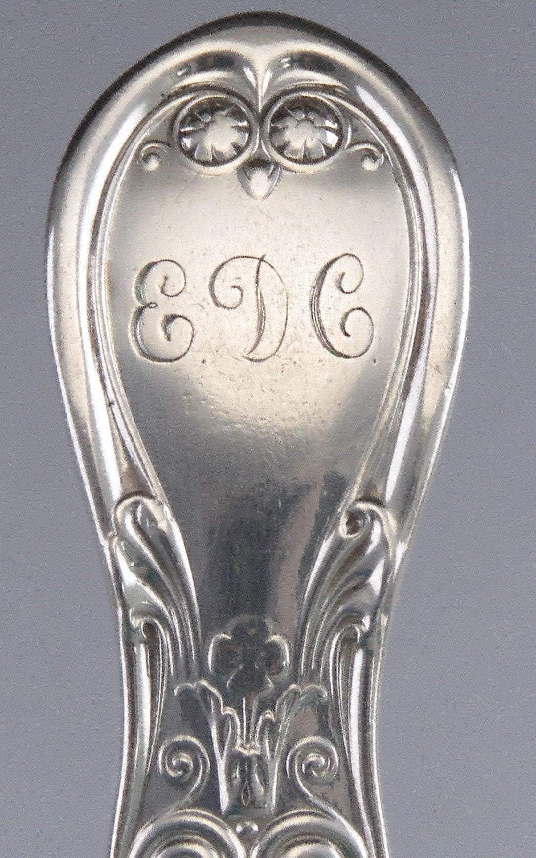 c1870 Tiffany & Co. Sterling Silver Saratoga Oval Soup Place Dessert Spoons (4)