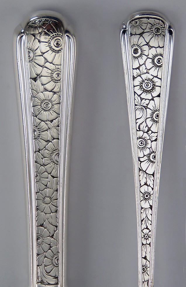 51pc Sterling Silver Towle Old Brocade Flower Design Flatware Set