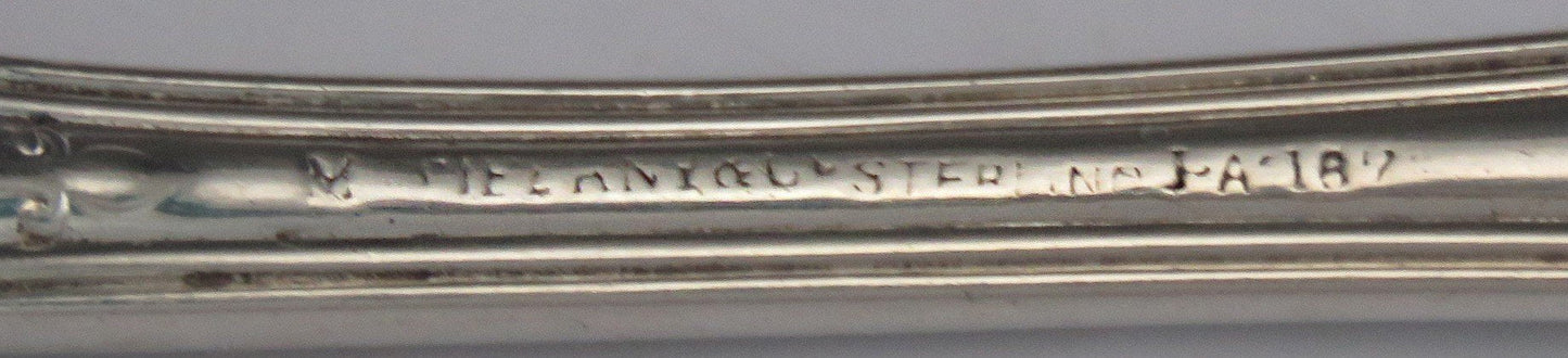 c1870 Tiffany & Co. Sterling Silver Saratoga Oval Soup Place Dessert Spoons (4)