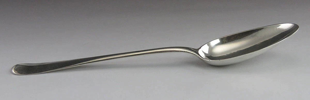 Antique c1740 T Millner Boston American Coin Silver Serving Spoon
