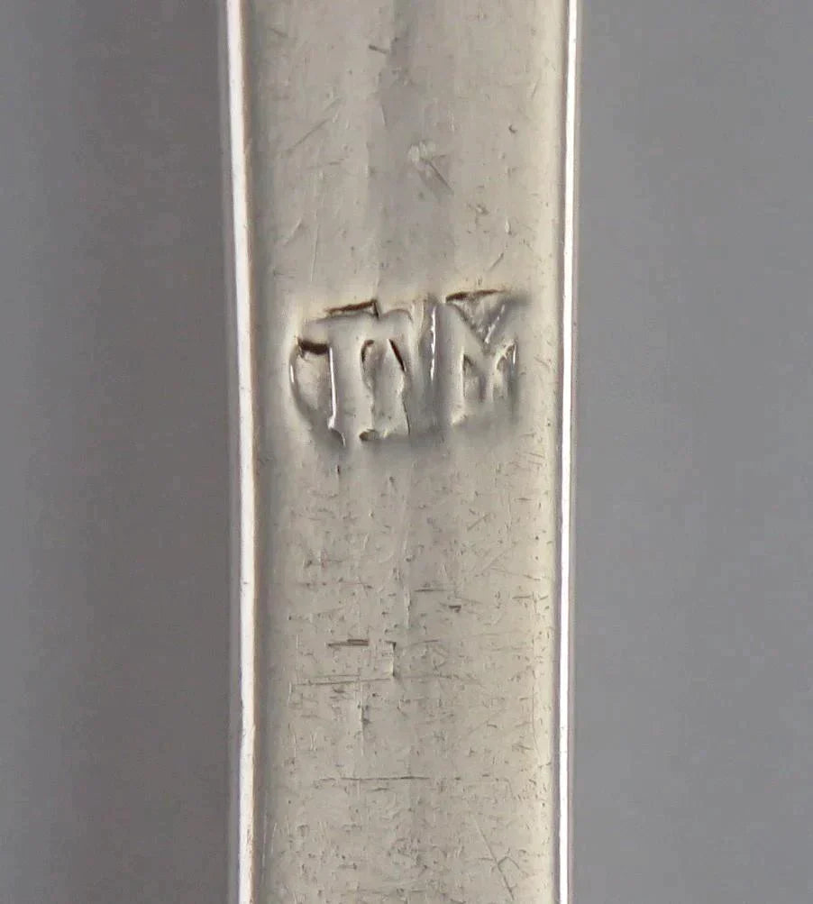 Antique c1740 T Millner Boston American Coin Silver Serving Spoon