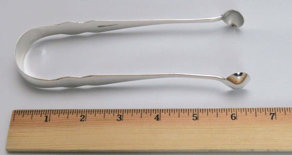 Early 1800's Antique Hyde & Nevins American Coin Silver Sugar Tongs