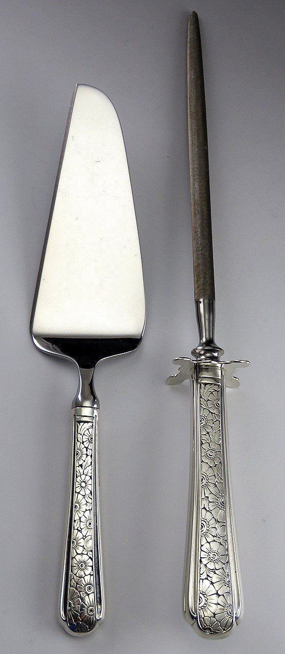 51pc Sterling Silver Towle Old Brocade Flower Design Flatware Set