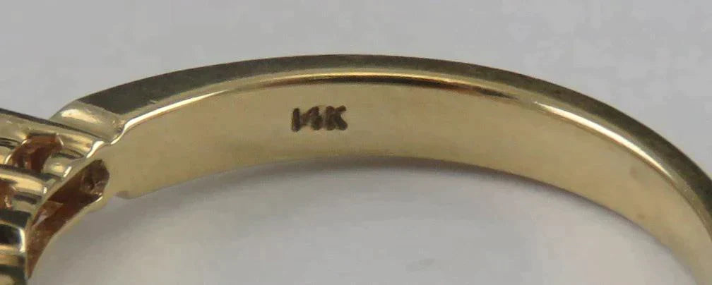 Dazzling 14k Yellow Gold ~1ct Five Diamond Engagement Ring