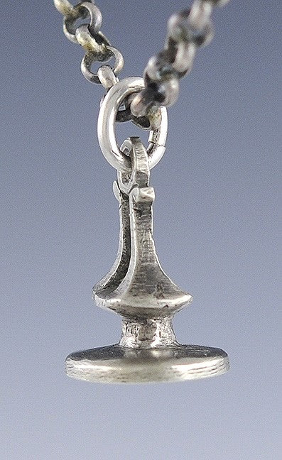 Classic Antique Turkish Silver Engraved Fob Seal Charm