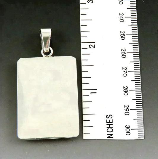 Mesmerizing Abalone Sterling Silver Rectangular Statement Pendant