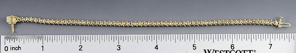 Modern 14k Yellow Gold & ~1.25ct Diamond Tennis Bracelet