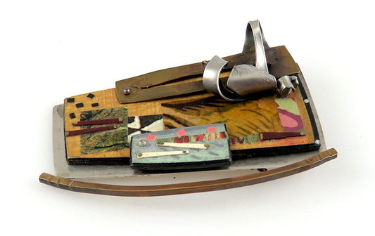 Artisan Handcrafted Lauren Pollaro Sterling Silver Mixed Metal Pin/Pendant