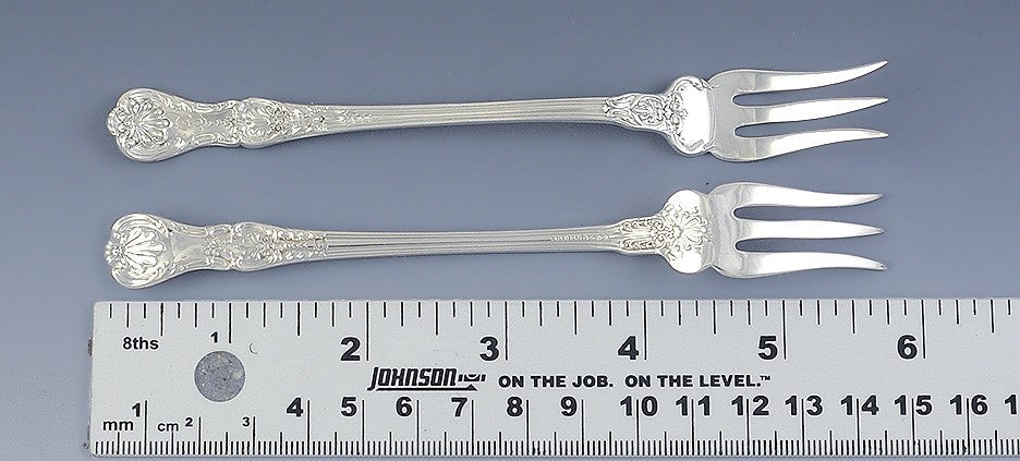 12 Antique Gorham King George 1894 Sterling Silver Cocktail Seafood Forks