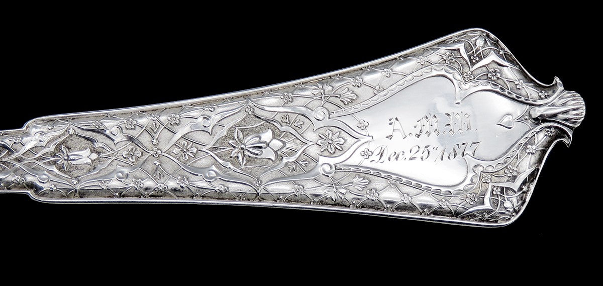 1877 Tiffany & Co Persian Gold Sterling Silver Large Serving Scoop Spoon