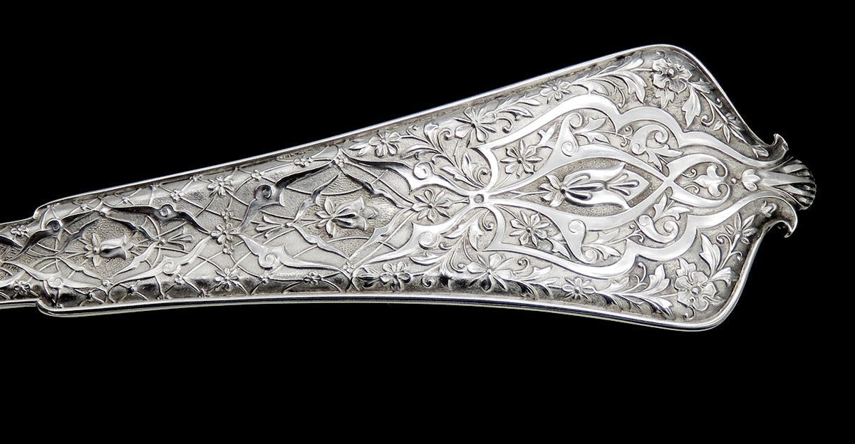 1877 Tiffany & Co Persian Gold Sterling Silver Large Serving Scoop Spoon