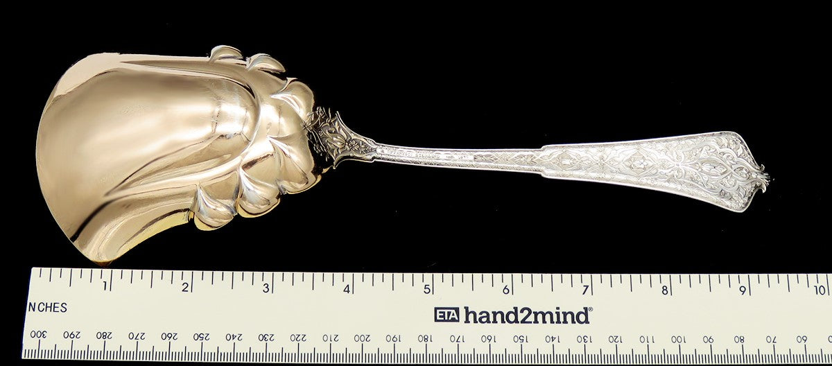 1877 Tiffany & Co Persian Gold Sterling Silver Large Serving Scoop Spoon