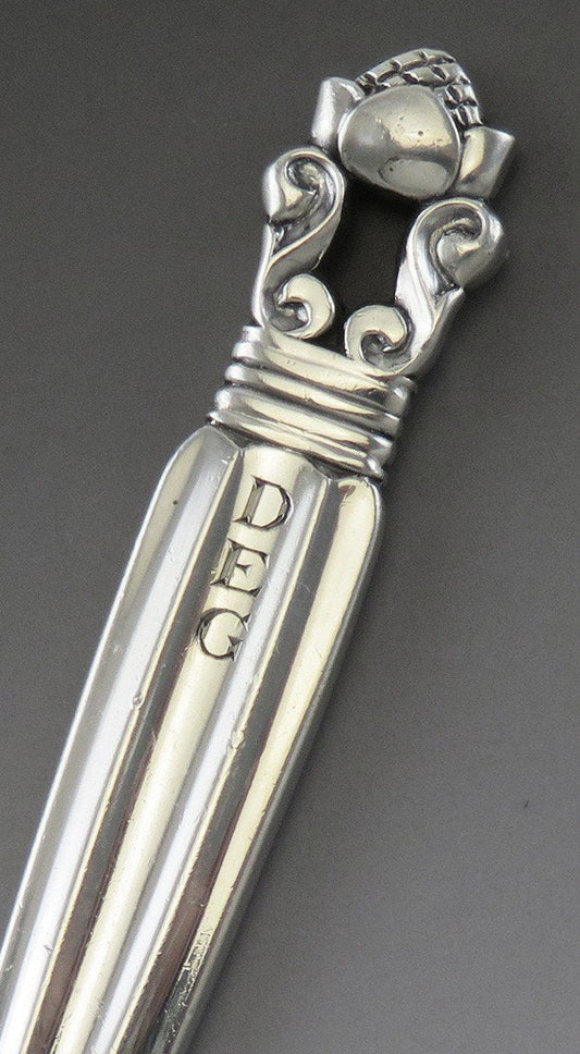 Art Deco Sterling Silver Georg Jensen Acorn Butter/Cheese Knife 4 3/8"