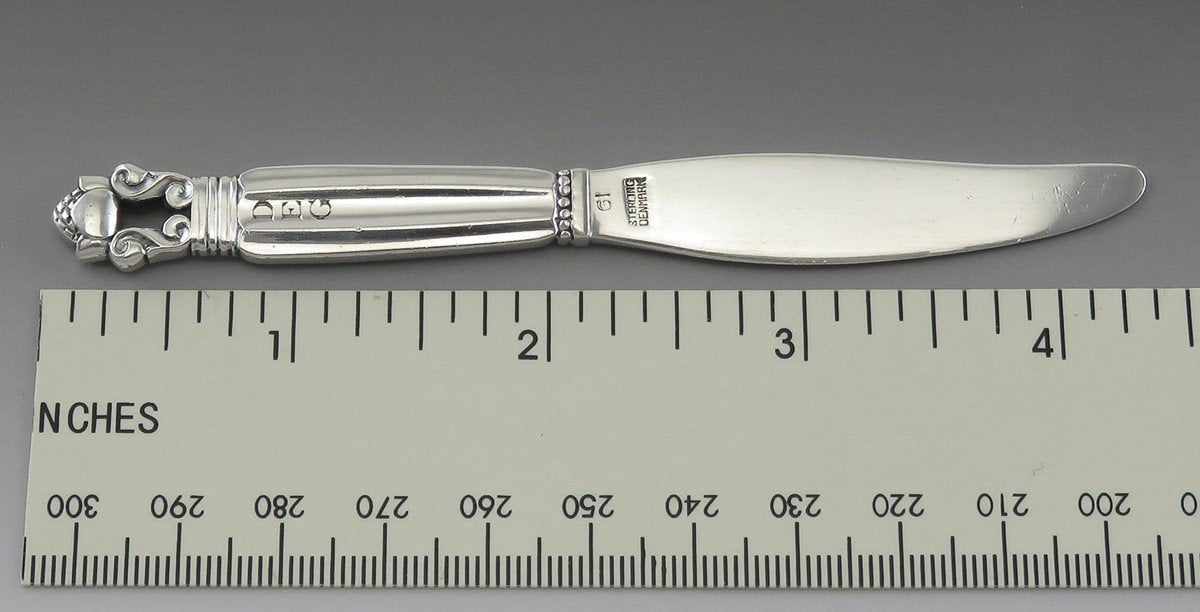 Art Deco Sterling Silver Georg Jensen Acorn Butter/Cheese Knife 4 3/8"