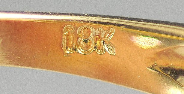 Luminous Italian 18k Yellow Gold Pearl Ring Size 6 1/2