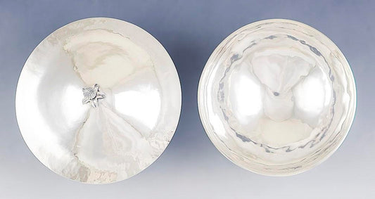 Antique c1920 American Arts & Crafts Sterling Silver Covered Bowl Dish 7"