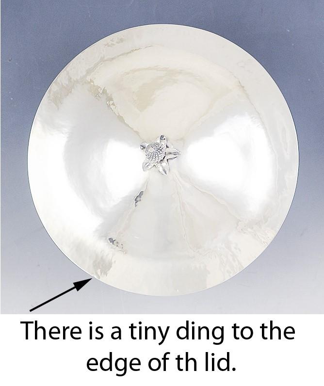 Antique c1920 American Arts & Crafts Sterling Silver Covered Bowl Dish 7"