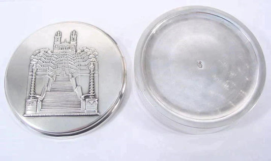 Portuguese Silver Bom Jesus Do Monte Raised Design Box 4"