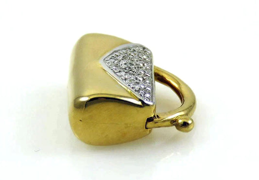 Vintage 18K Yellow Gold Diamond Studded Purse/Clutch Charm or Pendant