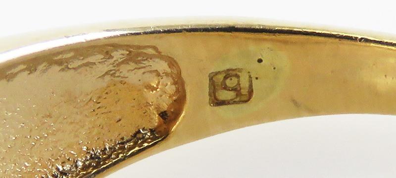 14K Yellow Gold Natural Ruby & Diamond Wide Band Ring Size 6.25