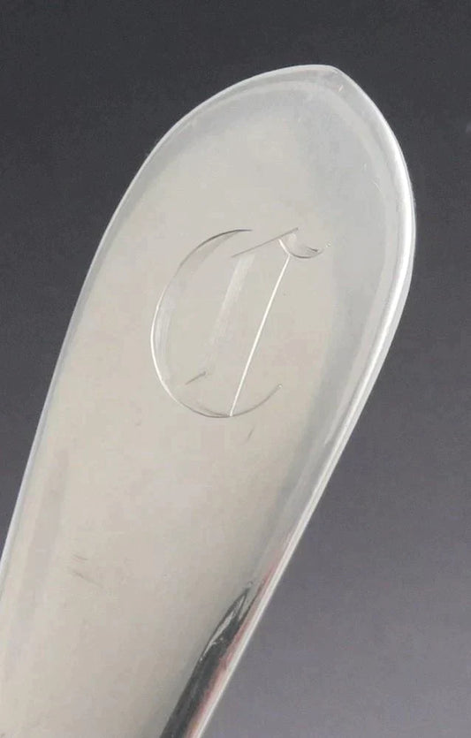 Vintage c1940 Sterling Silver Kirk Wadefield Shell Bowl Serving Spoon 9"