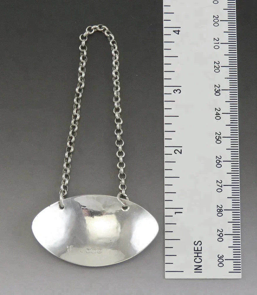 Antique 1819 English Sterling Silver Sherry Wine/Liquor Decanter/Bottle Label