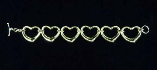 Tiffany & Co 18K Yellow Gold Elsa Peretti Open Heart Link Bracelet w/ Box