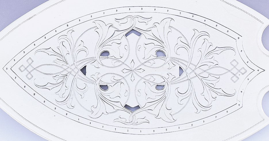 Antique Nouveau 1879 Lovely David Andersen Norwegian Silver Fish Slice Server