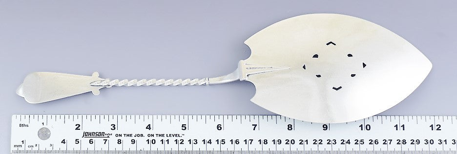 Antique Nouveau 1879 Lovely David Andersen Norwegian Silver Fish Slice Server