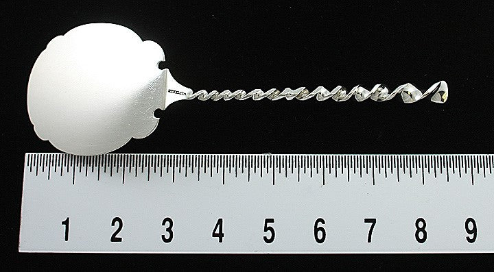 Antique c1880 Sterling Silver Twist Flapjack Tomato Server 8 3/4"