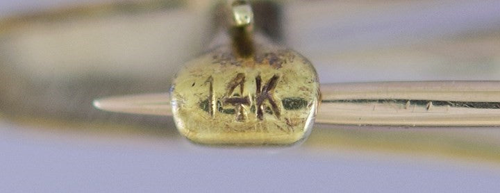 c1910s Lovely 14k Gold Platinum Filigree & Diamond Bar Pin Brooch