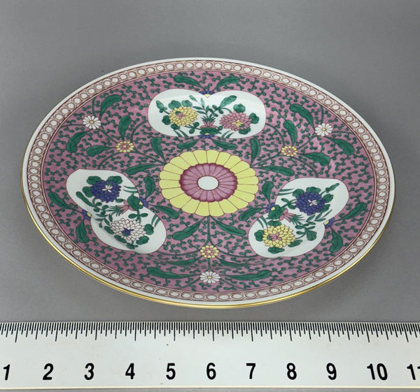 Fine Herend Handpainted Emaille Rose ERS 11" Charger Plate Pink Floral 2527